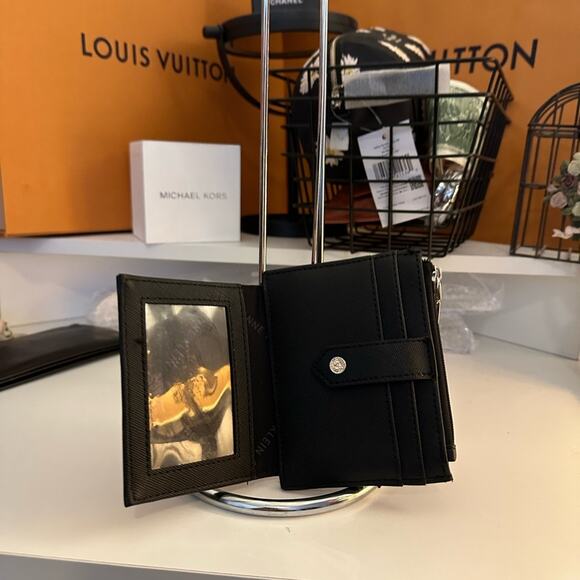 Anne Klein BUNDLE Black and Pink Artistic Bag WITH matching black wallet EUC - Picture 5 of 14